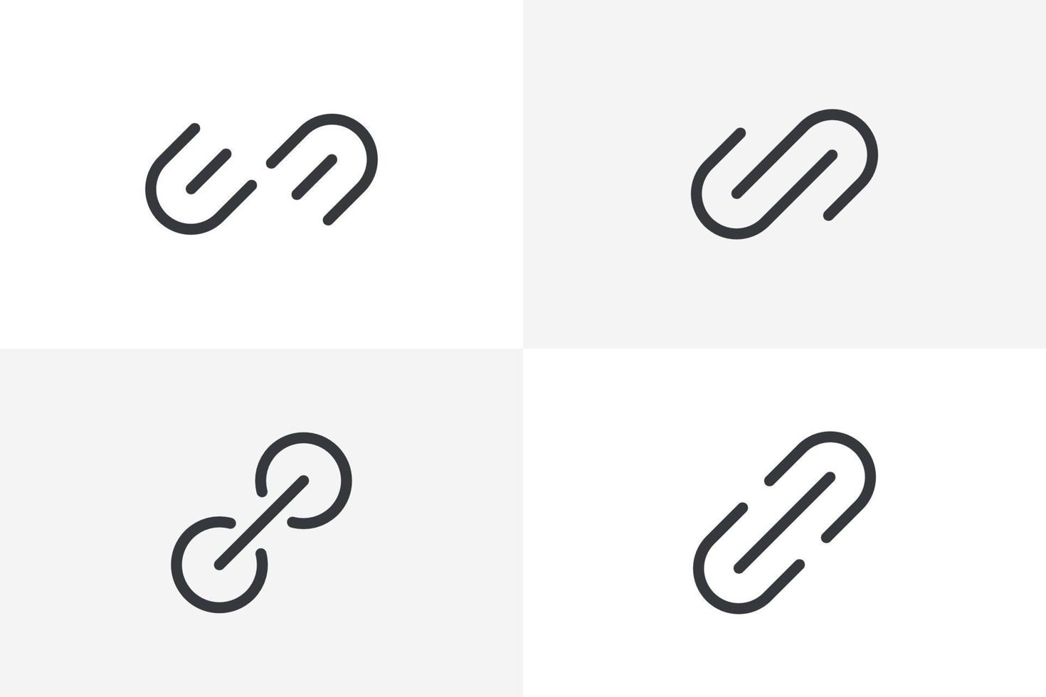 Url link icon set vector. Hyperlink chain website icon bundle vector isolated on white background