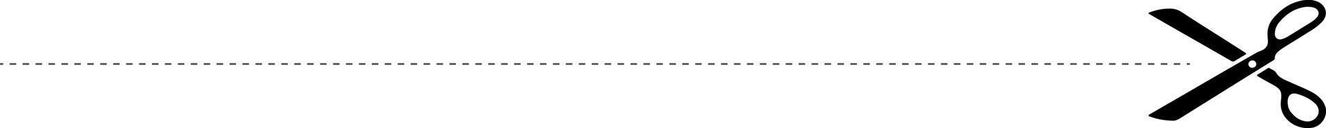Scissors cutting line on white background vector