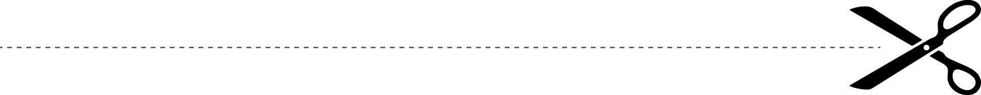 línea de corte de tijeras sobre fondo blanco vector