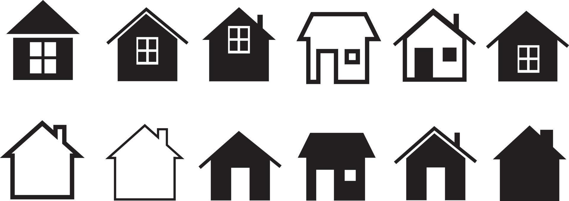 casa plana icono conjunto vector ilustración