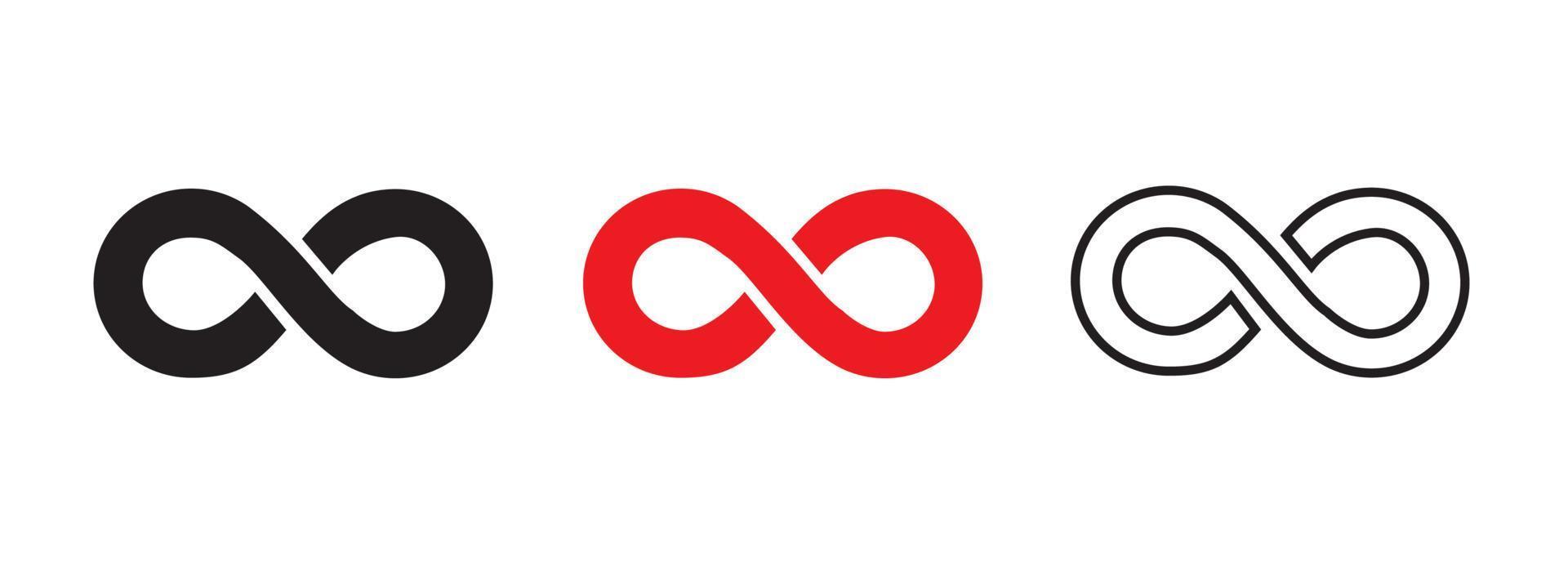 Infinity symbol black, simple with discontinuation, isolated vector