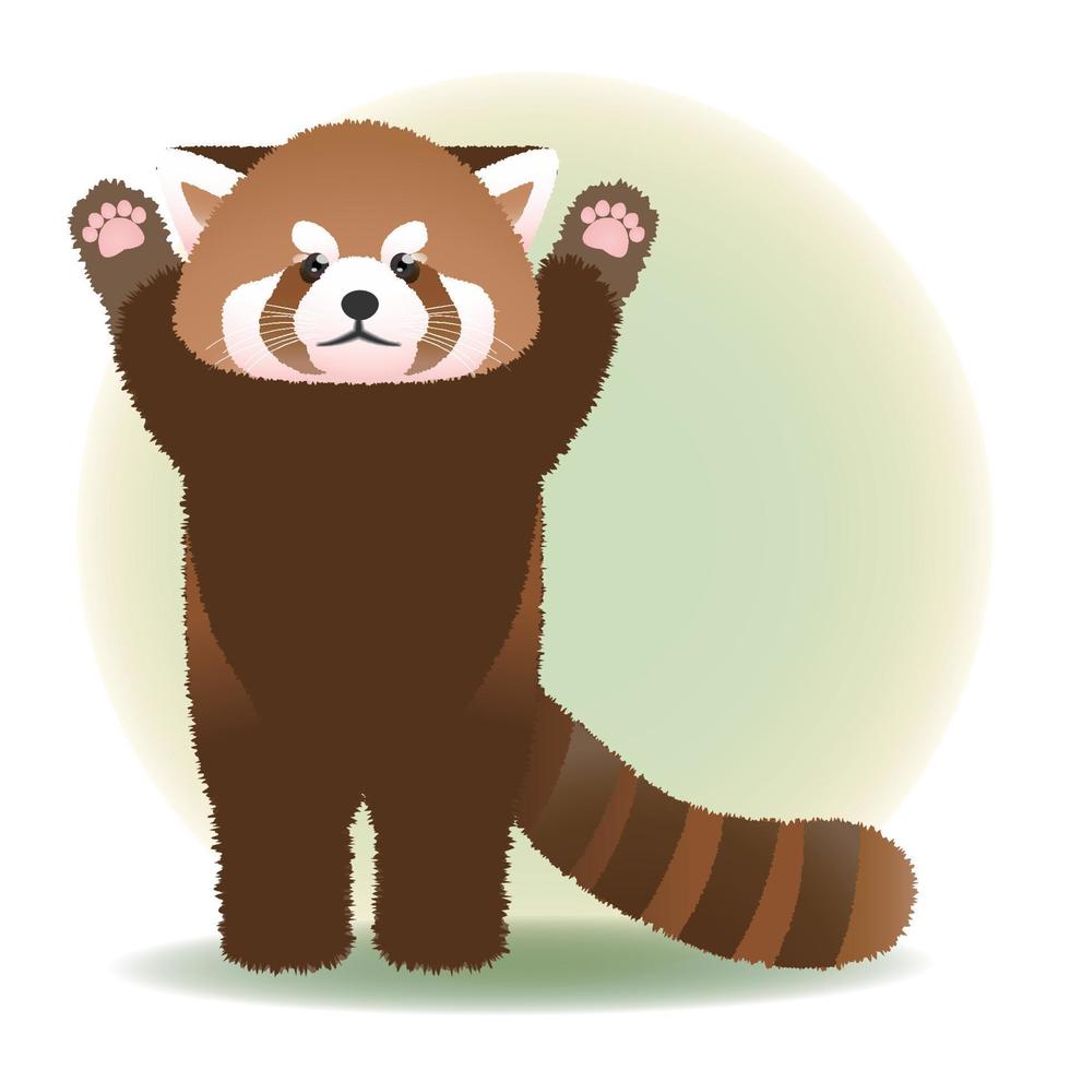 Cute animal in pastel tones, red panda vector