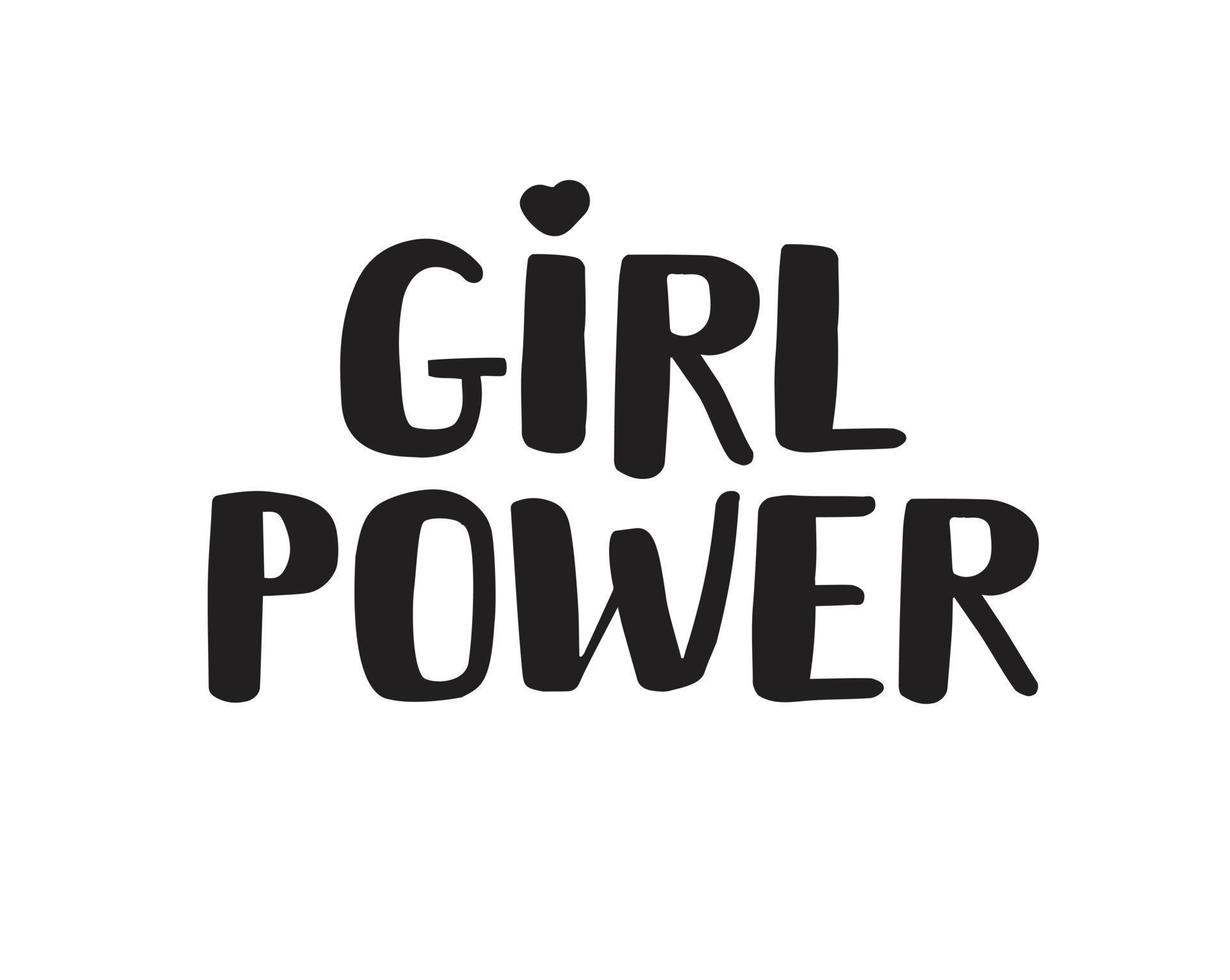 Vector hand drawn doodle phrase girl power