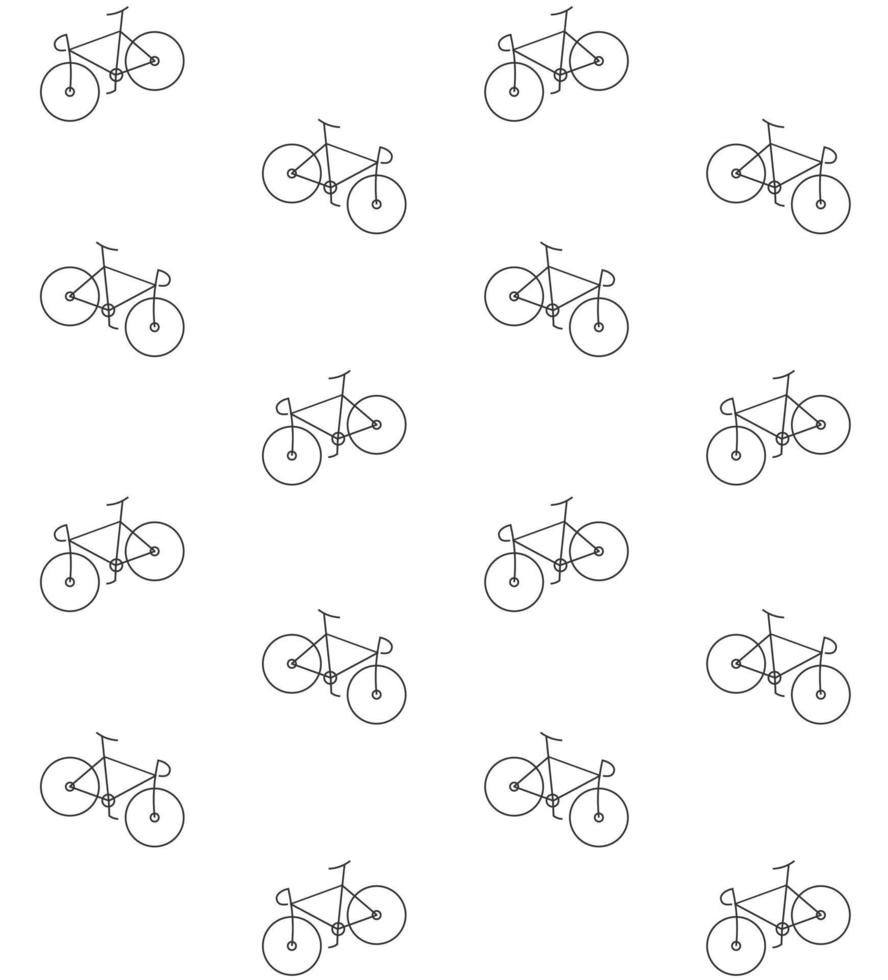 Vector seamless pattern of flat pastel bicycle