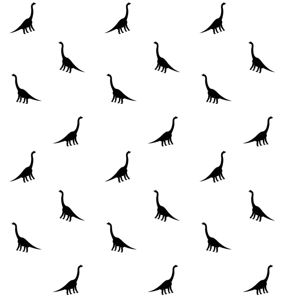 Vector seamless pattern of diplodocus silhouette