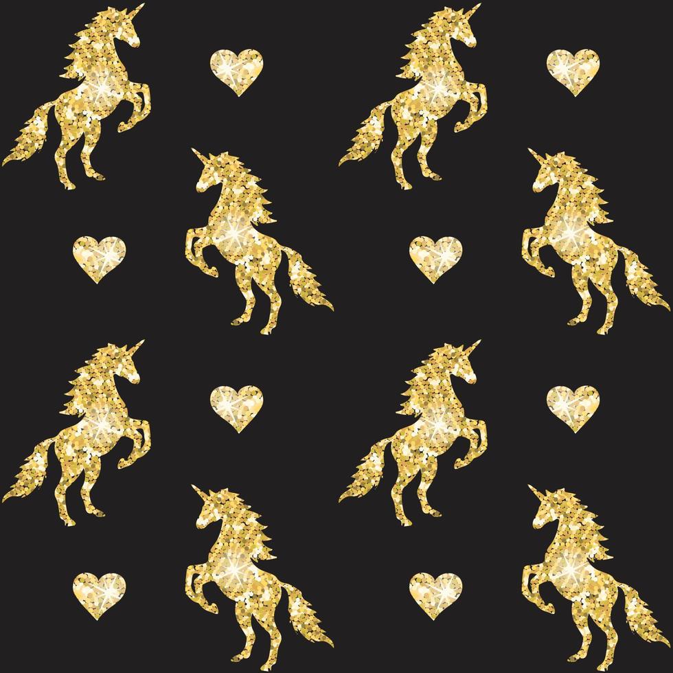 Vector seamless pattern of unicorn silhouette