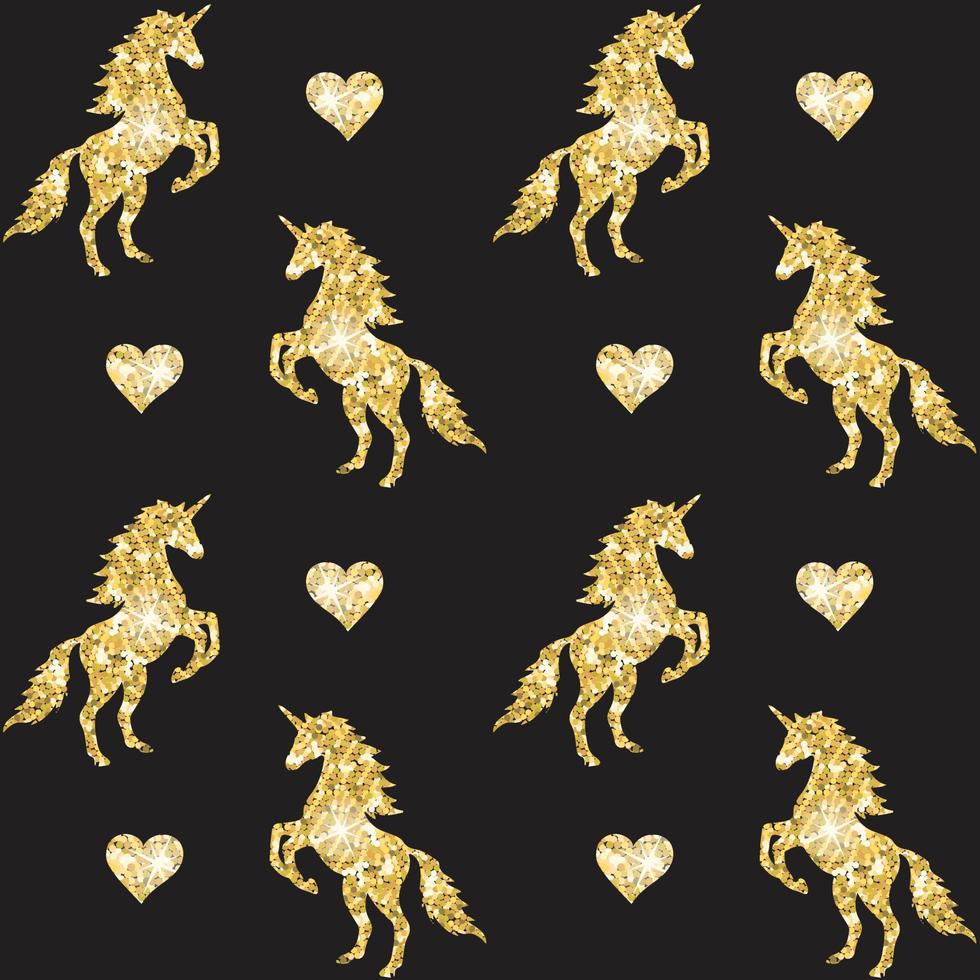 Vector seamless pattern of unicorn silhouette