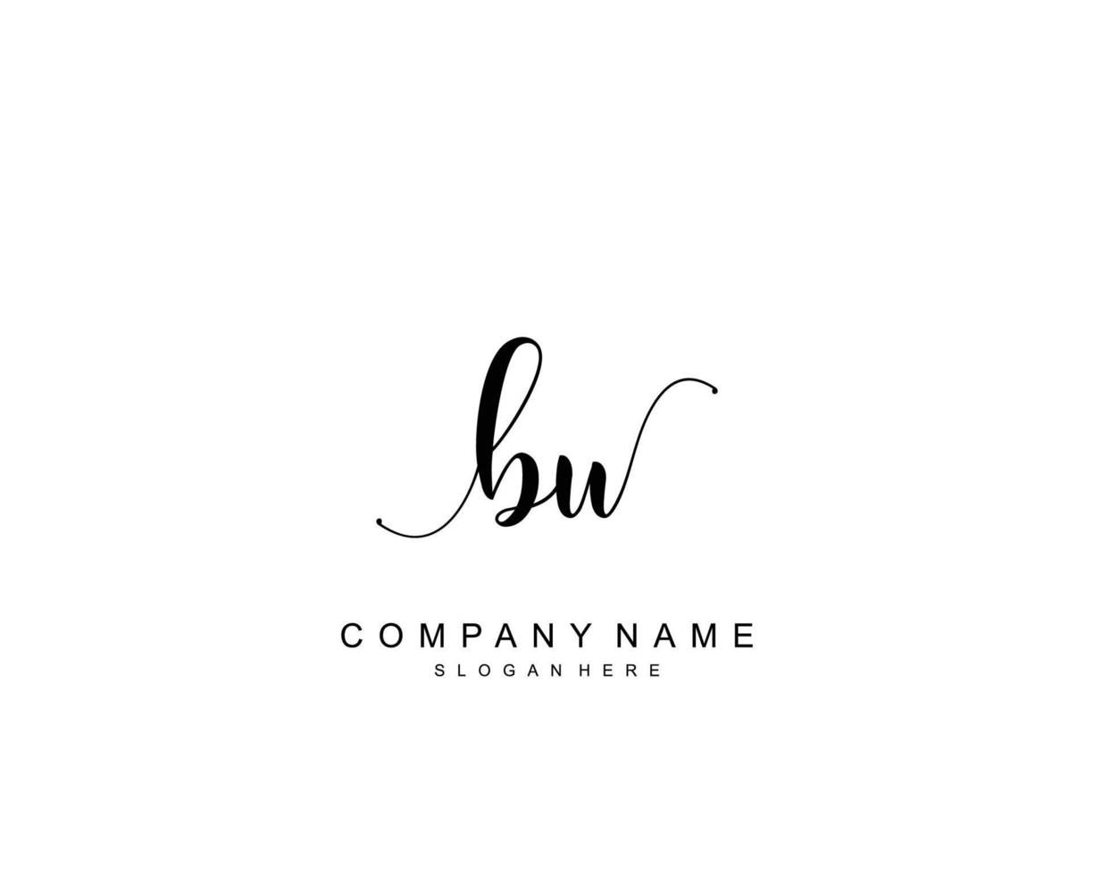 Initial BU beauty monogram and elegant logo design, handwriting logo of initial signature, wedding, fashion, floral and botanical with creative template. vector