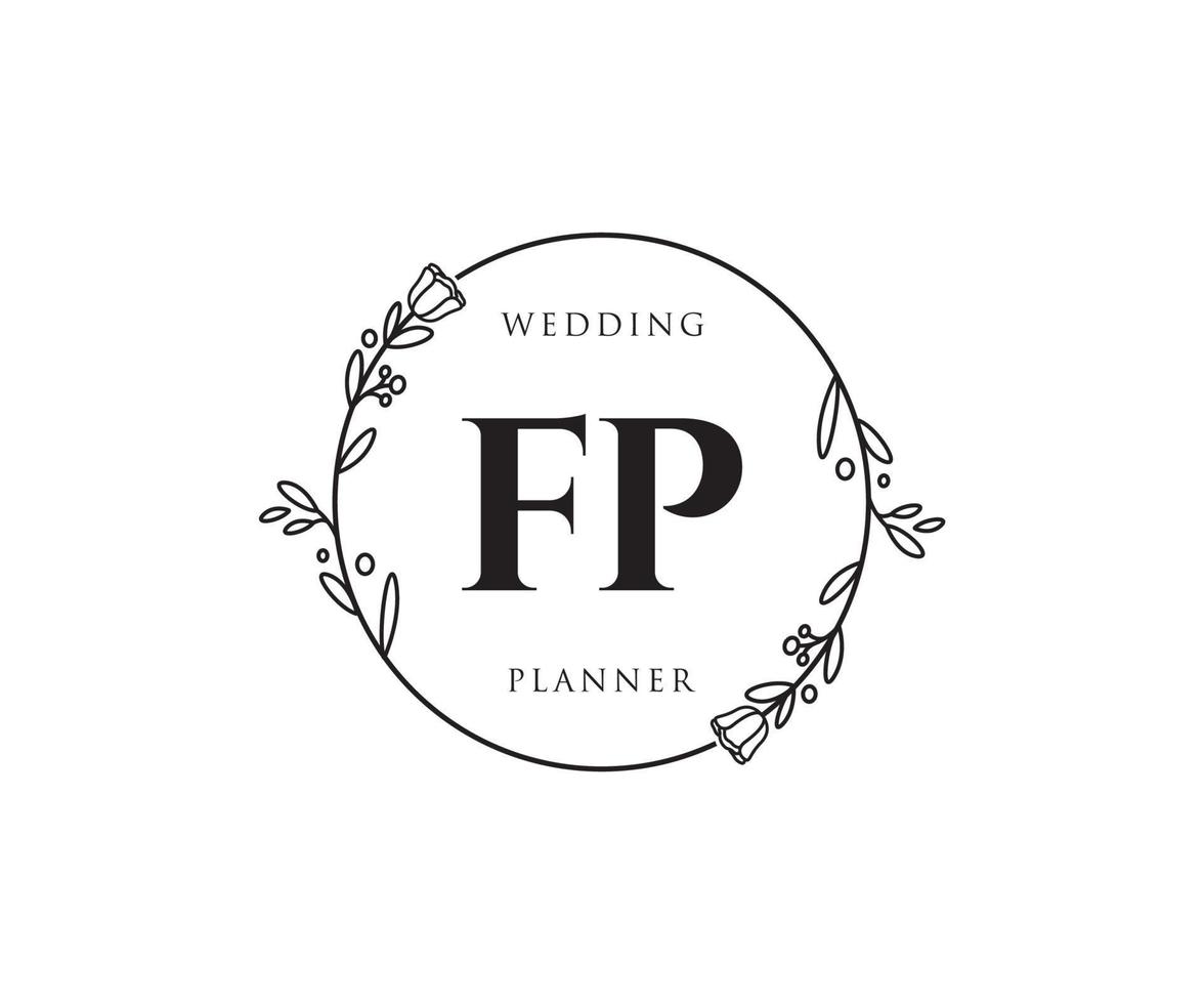Initial FP feminine logo. Usable for Nature, Salon, Spa, Cosmetic and Beauty Logos. Flat Vector Logo Design Template Element.