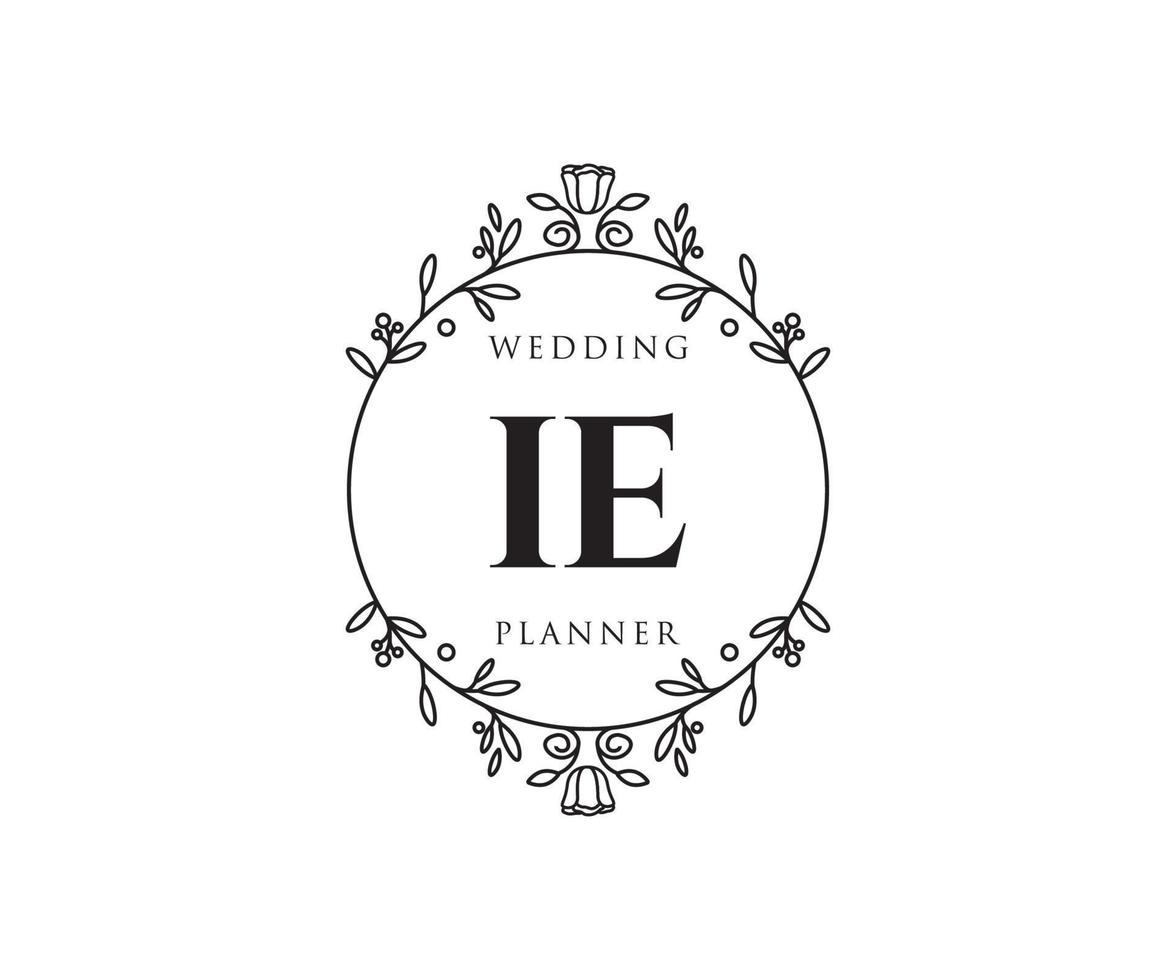 es decir, letras iniciales colección de logotipos de monogramas de boda, plantillas florales y minimalistas modernas dibujadas a mano para tarjetas de invitación, guardar la fecha, identidad elegante para restaurante, boutique, café en vector