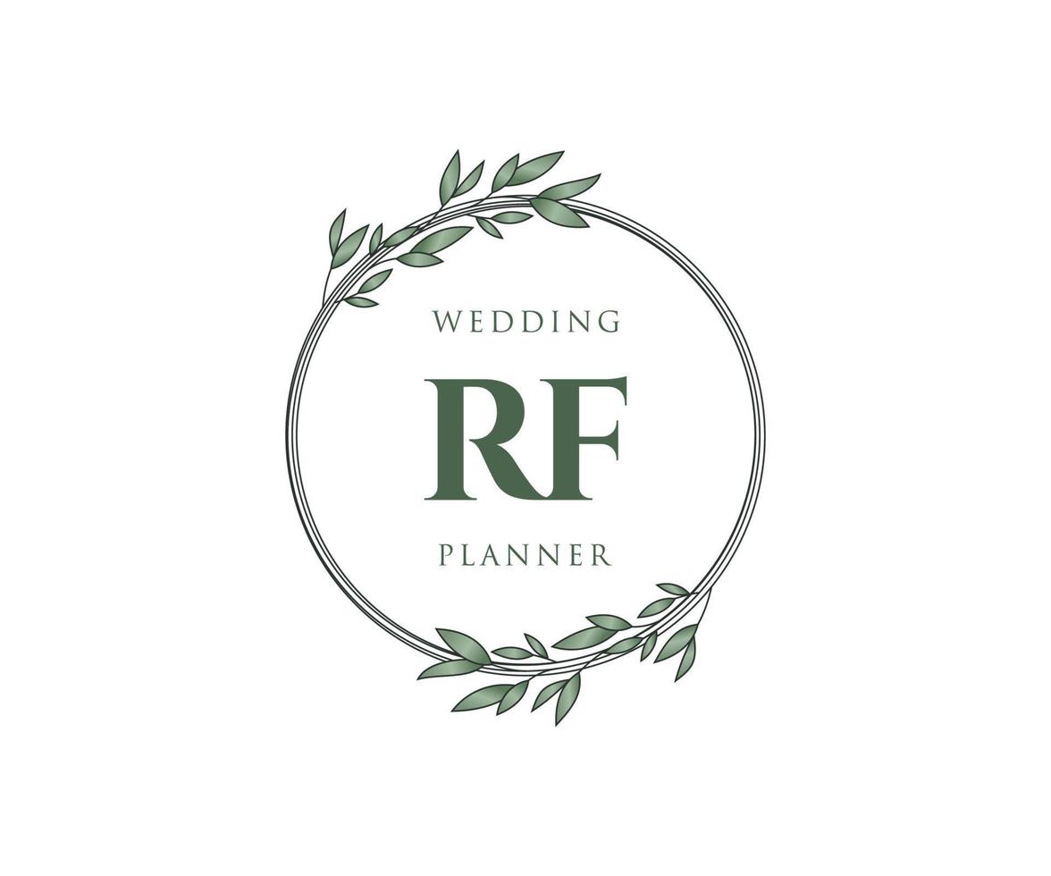 RF Initials letter Wedding monogram logos collection, hand drawn modern minimalistic and floral templates for Invitation cards, Save the Date, elegant identity for restaurant, boutique, cafe in vector