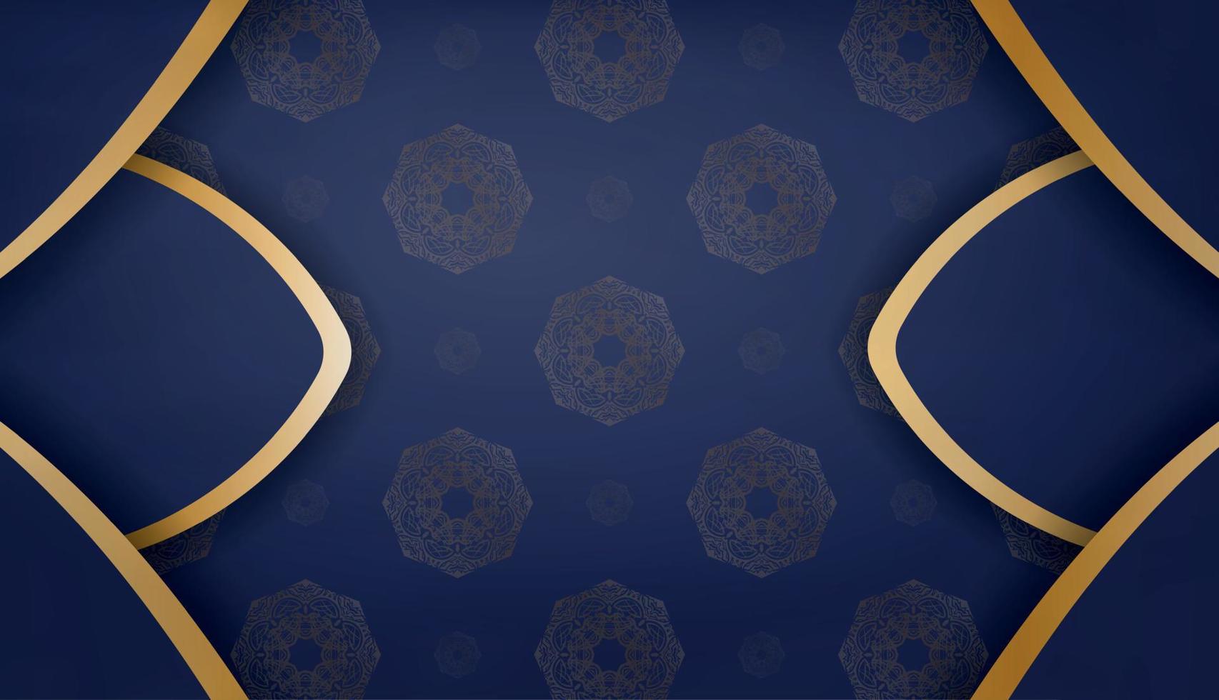 Dark blue background with mandala gold pattern and place under your text 15783267 Vector Art at