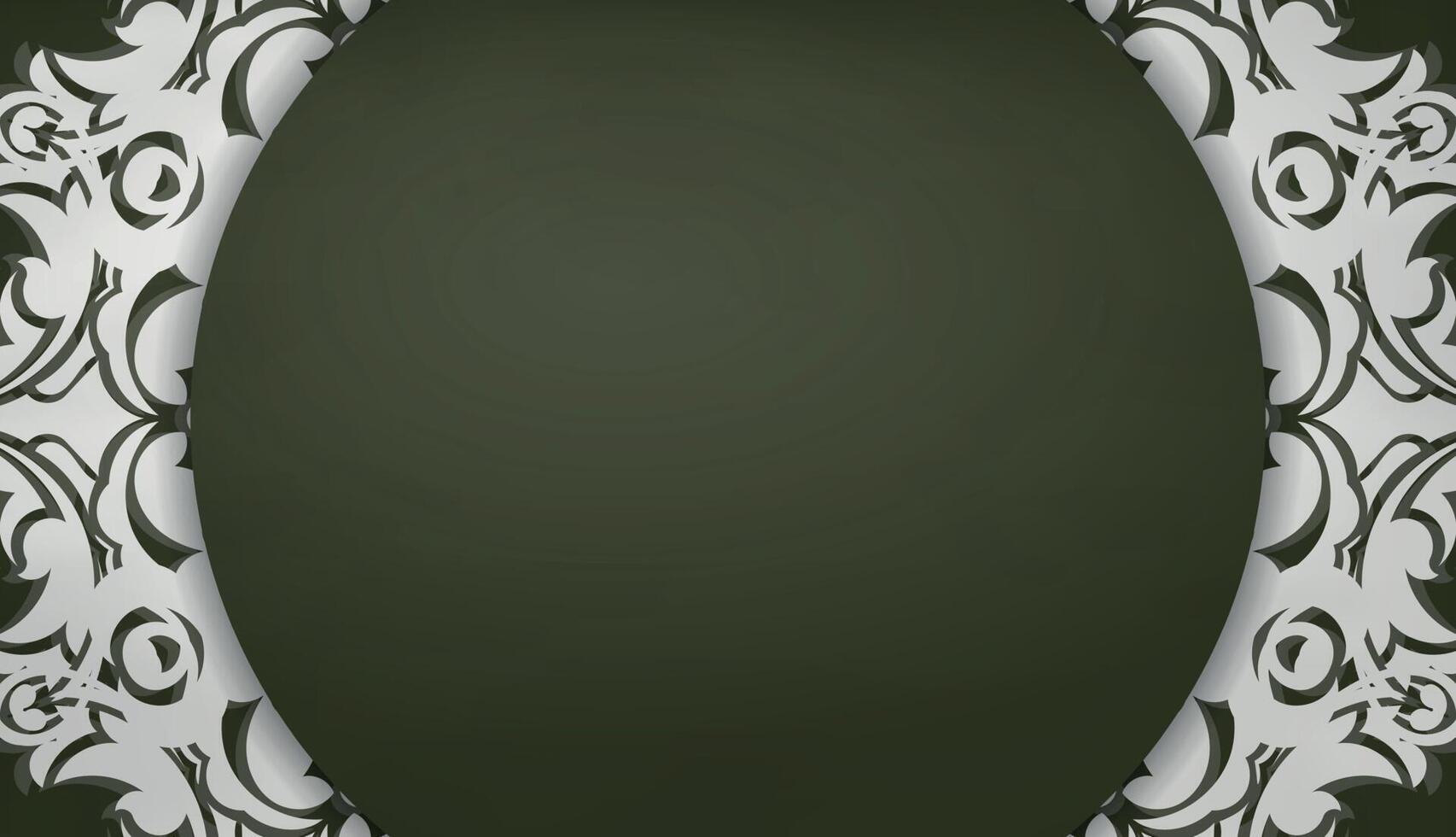 Dark green background with Indian white pattern and place under your text vector