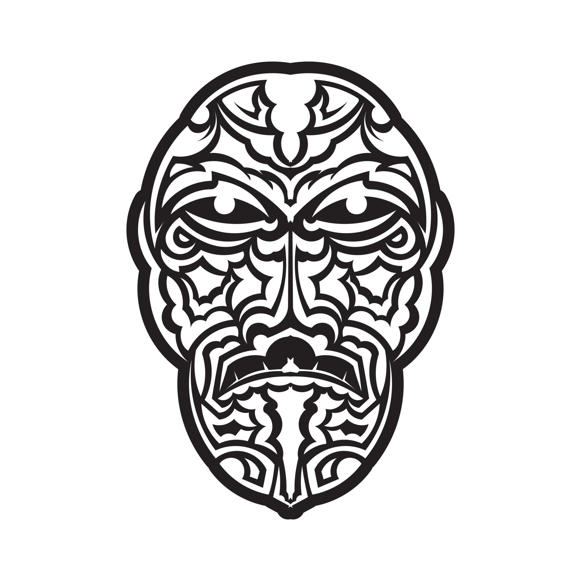 Ornate patterned illustration. Tribal tattoo skull. 15783418 Vector Art ...