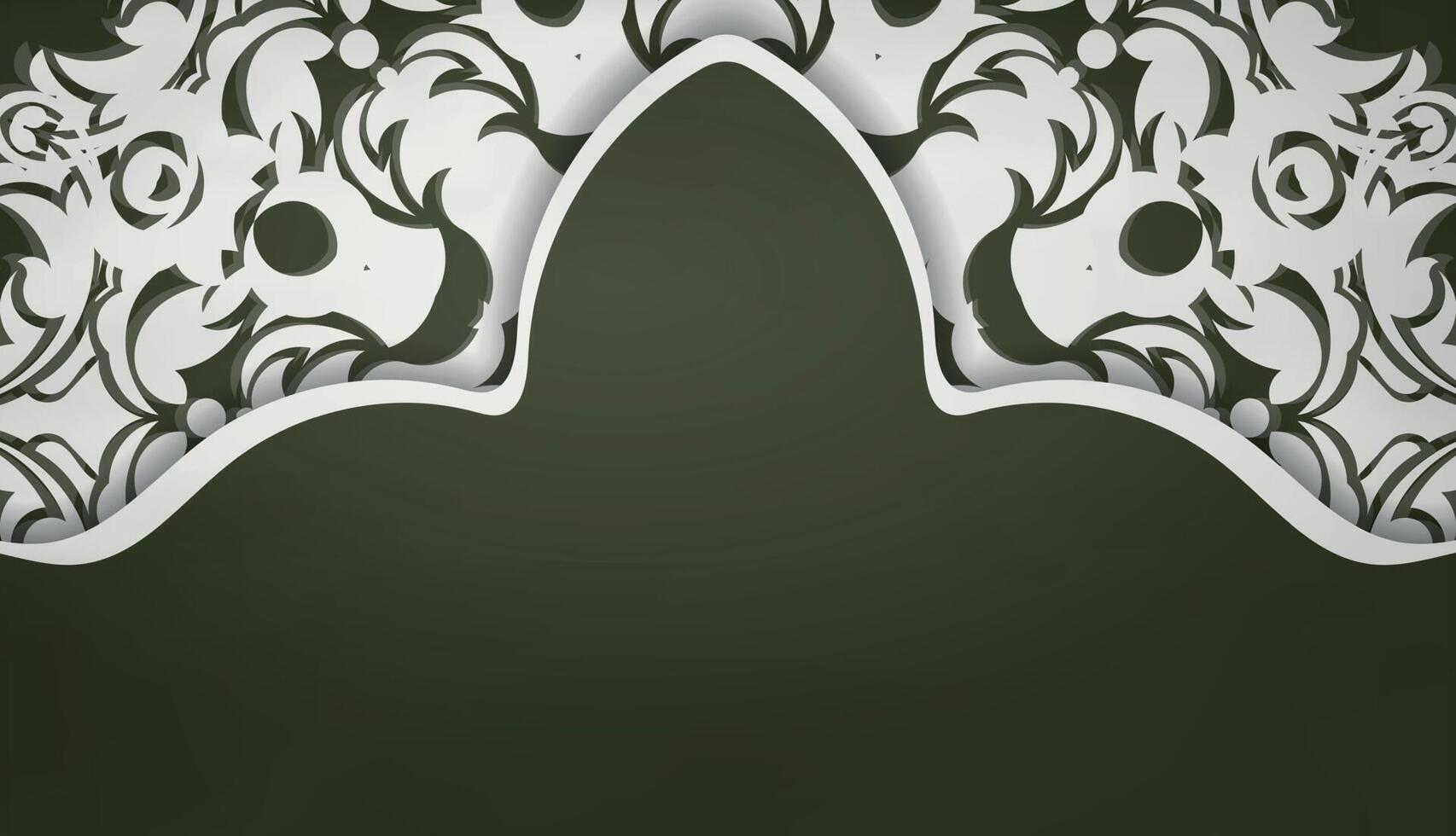 Dark green background with abstract white pattern and place under your text vector