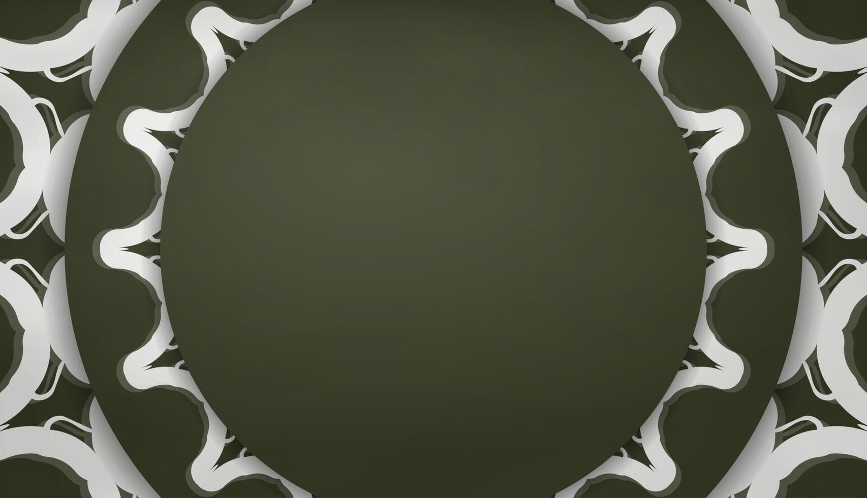 Dark green banner with abstract white pattern and space for text vector