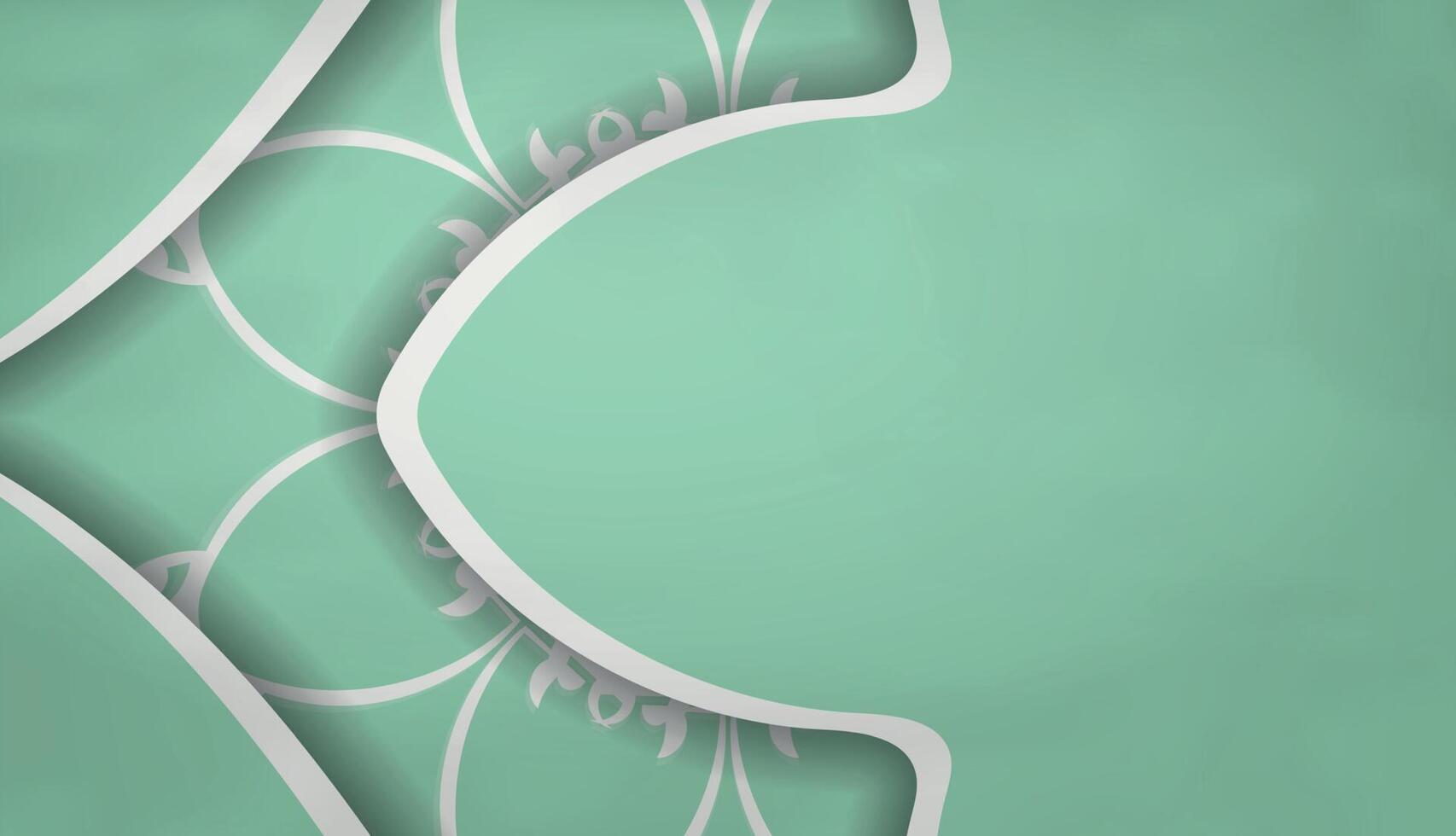 Baner mint color with abstract white pattern for design under the text vector