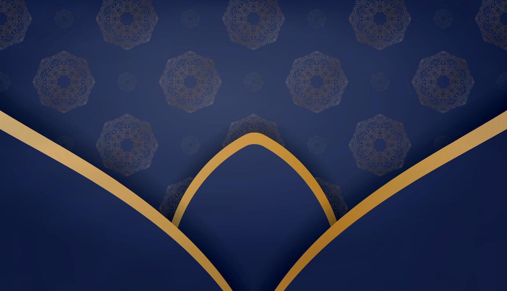 Dark blue background with greek gold pattern and place under your text vector