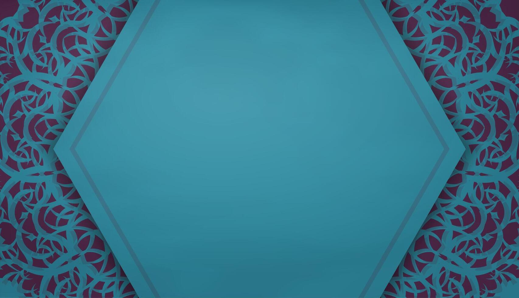 Green brochure with purple mandala ornaments prepared for typography. vector