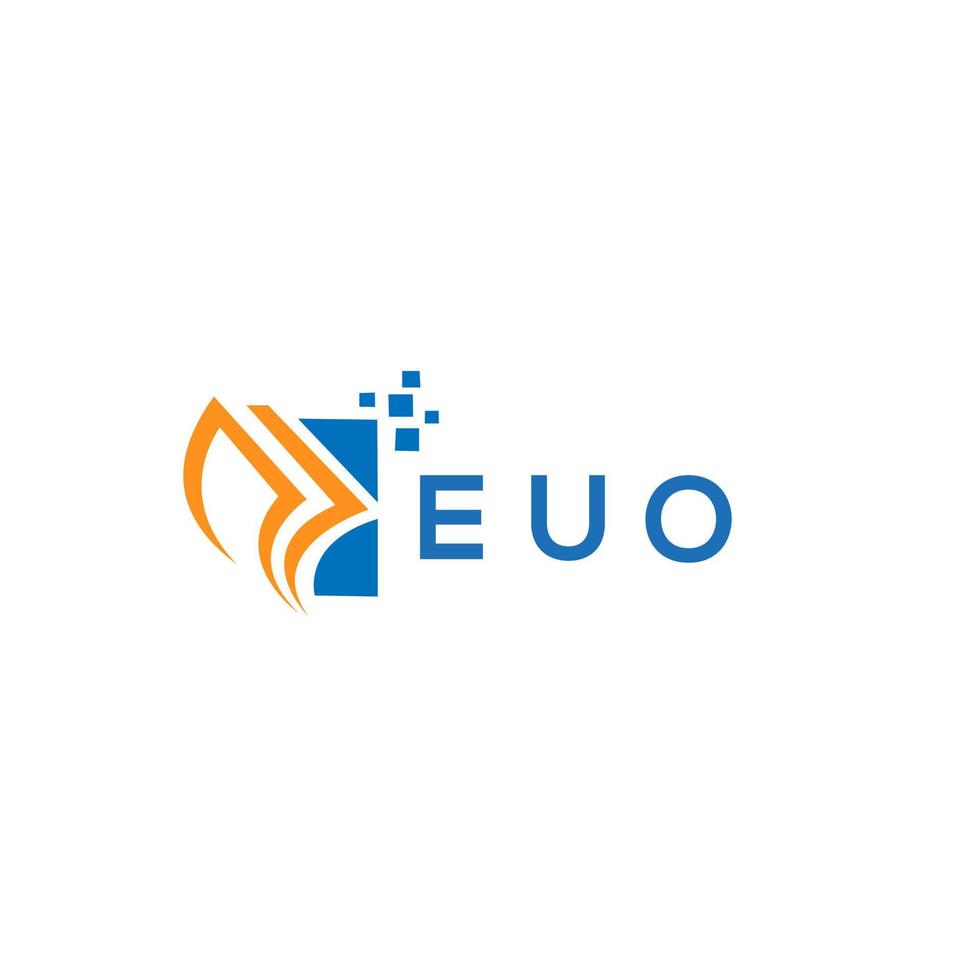 diseño de logotipo de contabilidad de reparación de crédito euo sobre fondo blanco. euo creative iniciales gráfico de crecimiento letra logo concepto. diseño del logotipo de finanzas empresariales euo. vector