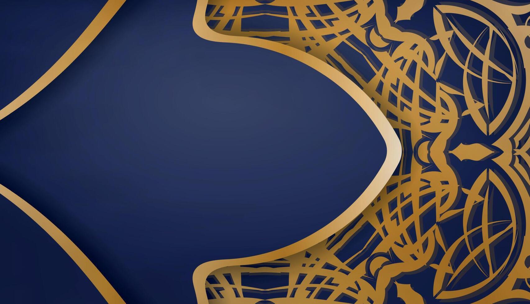 Dark blue background with vintage gold ornaments and space for your text vector