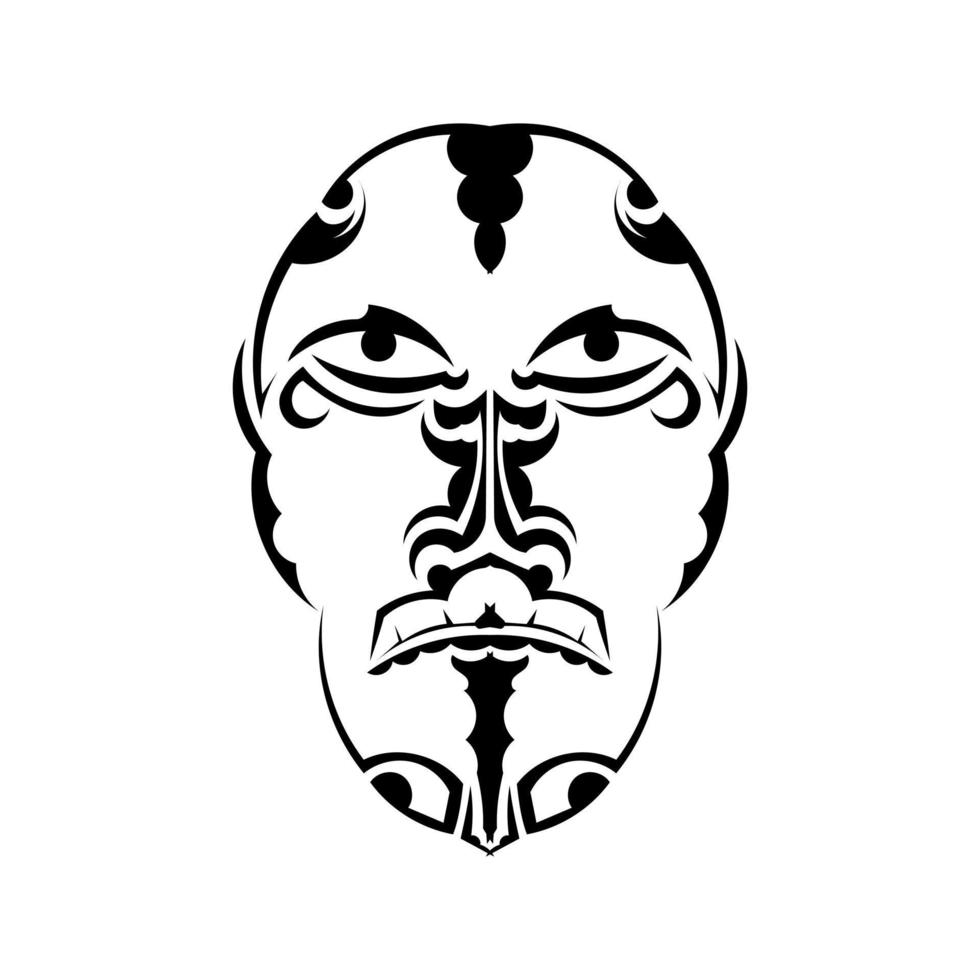 ilustración adornada con motivos. cráneo de tatuaje tribal. vector
