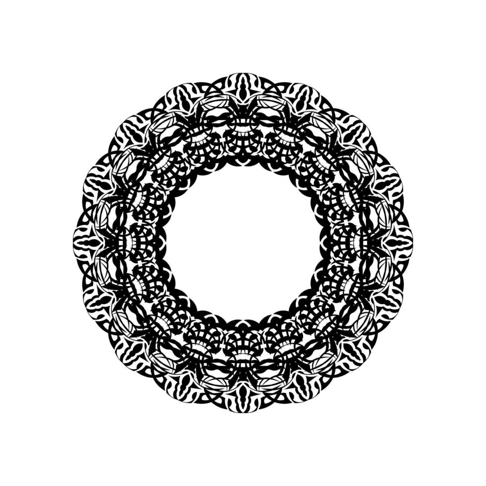 Simple Mandala Shape for Coloring. Vector Mandala. Floral. Flower. Oriental. Book Page. Outline.