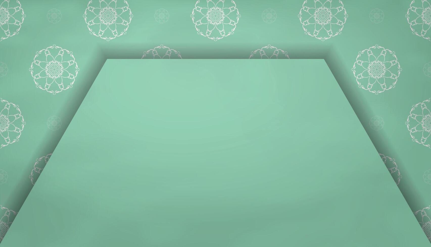 Baner in mint color with abstract white ornament and place under your text vector