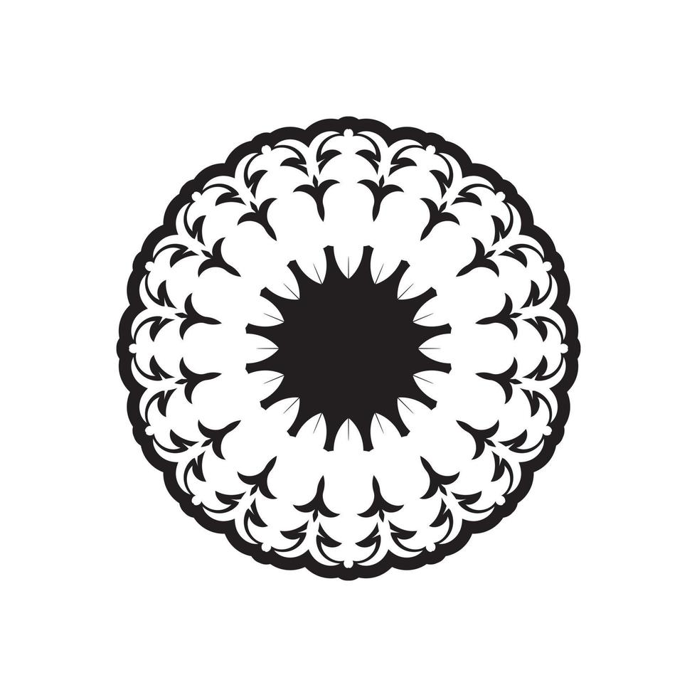 forma de mandala simple para colorear. mandala vectorial floral. flor. oriental. página de libro. contorno. vector