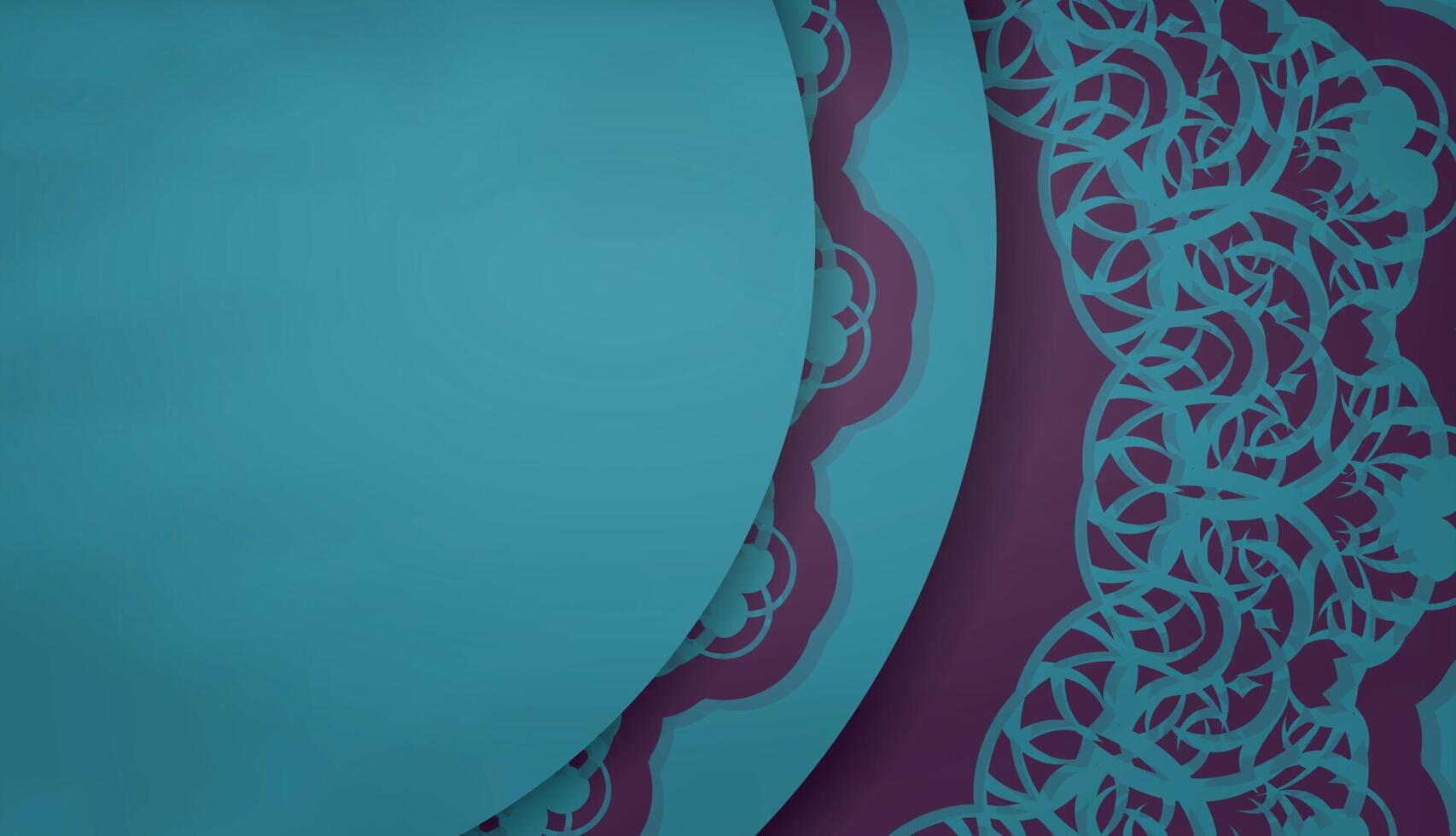 The brochure is in green color with luxurious purple ornaments and is ready for printing. vector