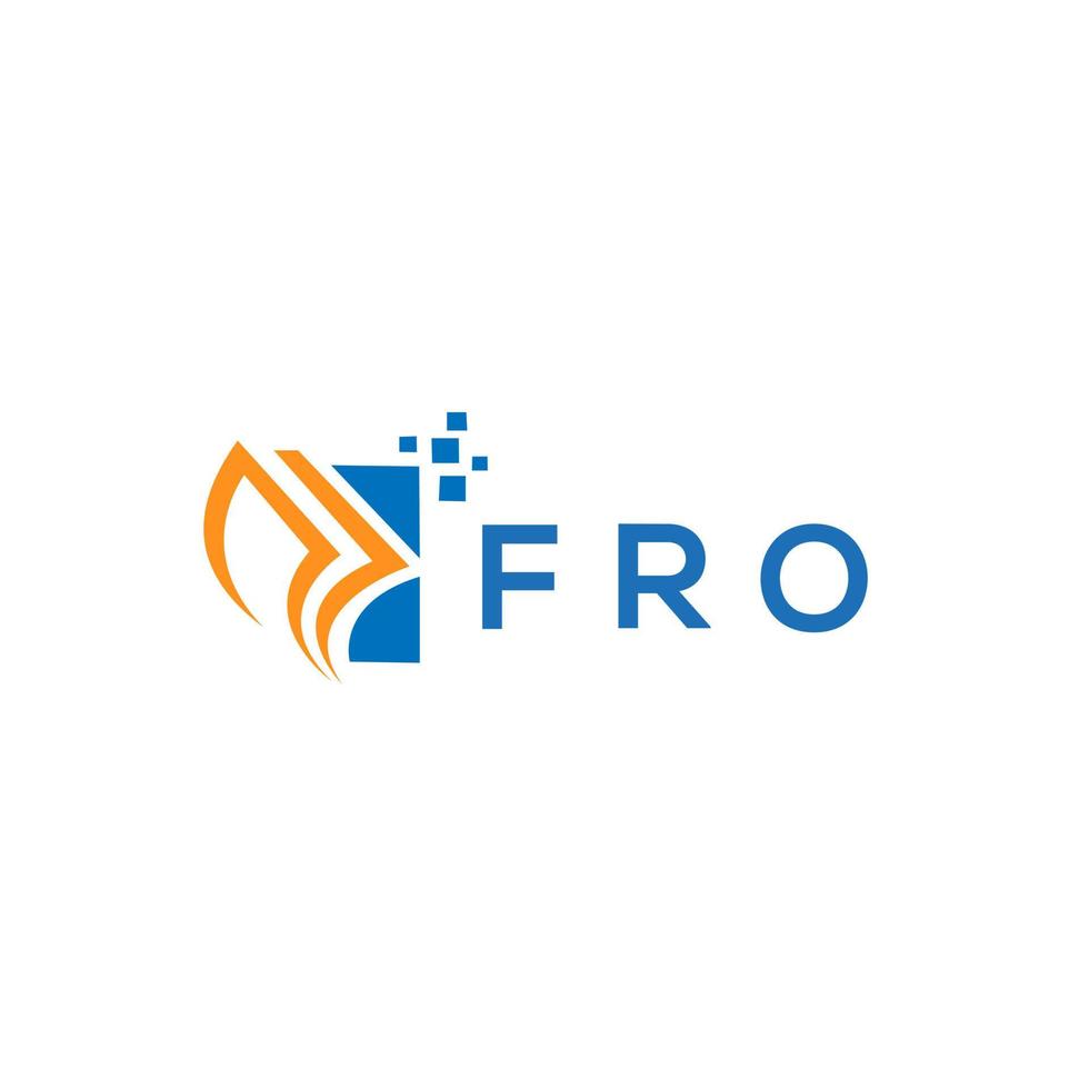 para el diseño del logotipo de contabilidad de reparación de crédito sobre fondo blanco. para el concepto creativo del logotipo de la letra del gráfico de crecimiento de las iniciales. para el diseño del logotipo de finanzas empresariales. vector