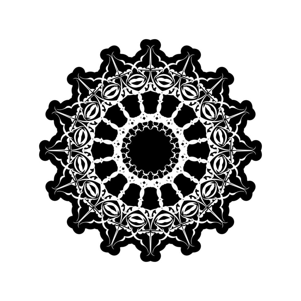 Black and white mandala isolated on white. hand drawn circular decorative element. vector