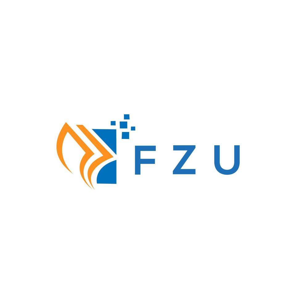 FZU credit repair accounting logo design on white background. FZU creative initials Growth graph letter logo concept. FZU business finance logo design. vector