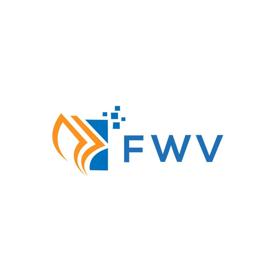 diseño de logotipo de contabilidad de reparación de crédito fwv sobre fondo blanco. fwv creative iniciales gráfico de crecimiento letra logo concepto. diseño del logotipo de finanzas empresariales fwv. vector