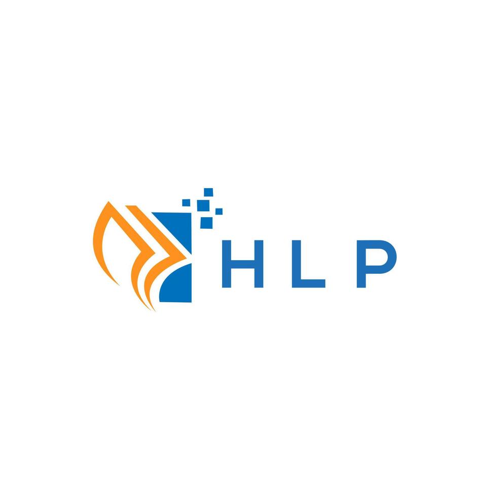 diseño de logotipo de contabilidad de reparación de crédito hlp sobre fondo blanco. hlp creative iniciales crecimiento gráfico carta logo concepto. diseño del logotipo de finanzas empresariales hlp. vector