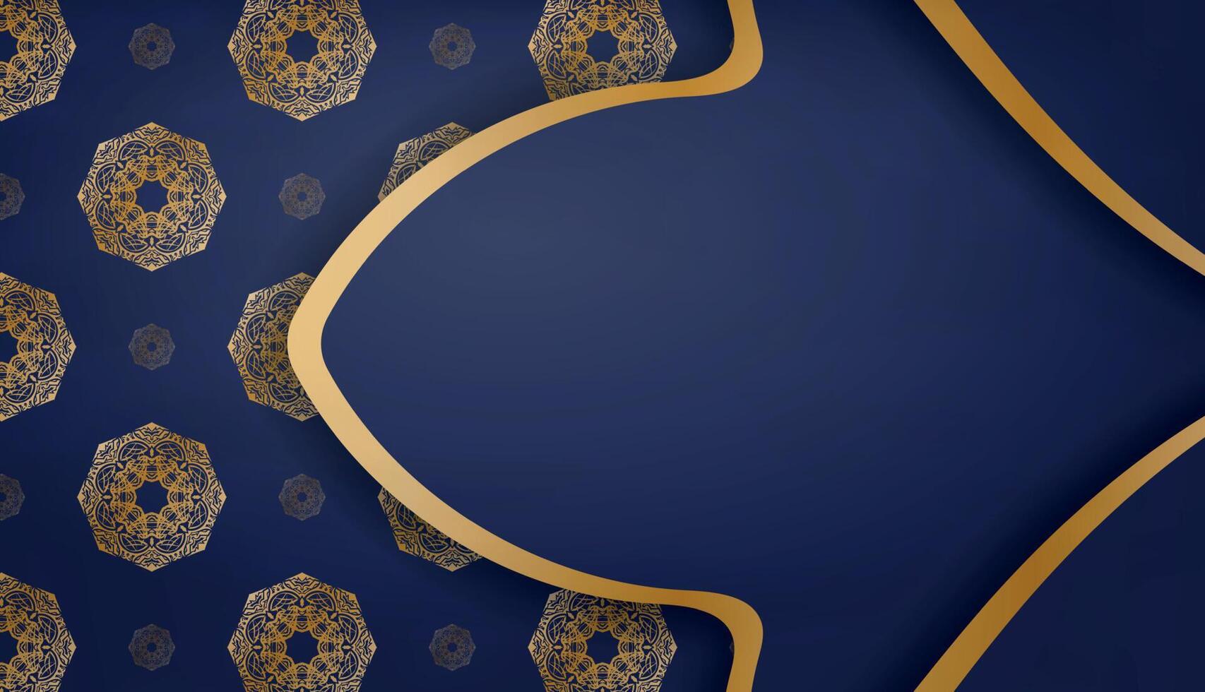 Dark blue background with luxurious gold ornaments and space for your text vector