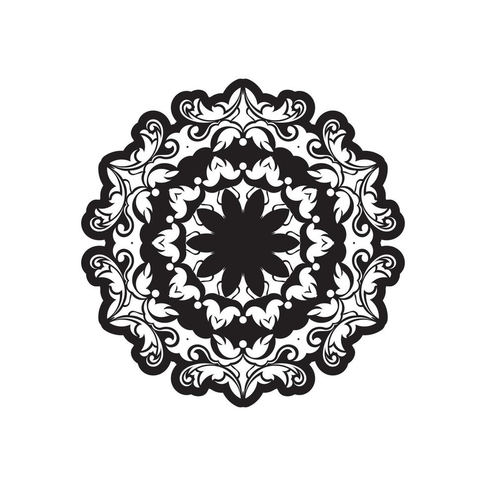 Simple Mandala Shape for Coloring. Vector Mandala. Floral. Flower. Oriental. Book Page. Outline.