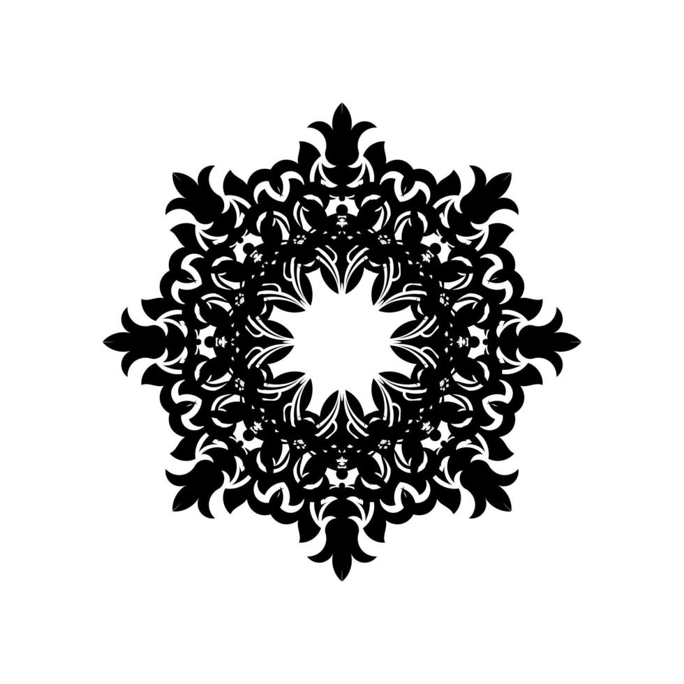 Simple Mandala Shape for Coloring. Vector Mandala. Floral. Flower. Oriental. Book Page. Outline.