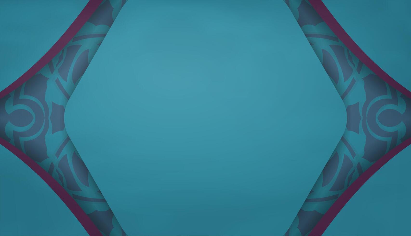 Turquoise banner with luxurious purple ornaments and space for text vector