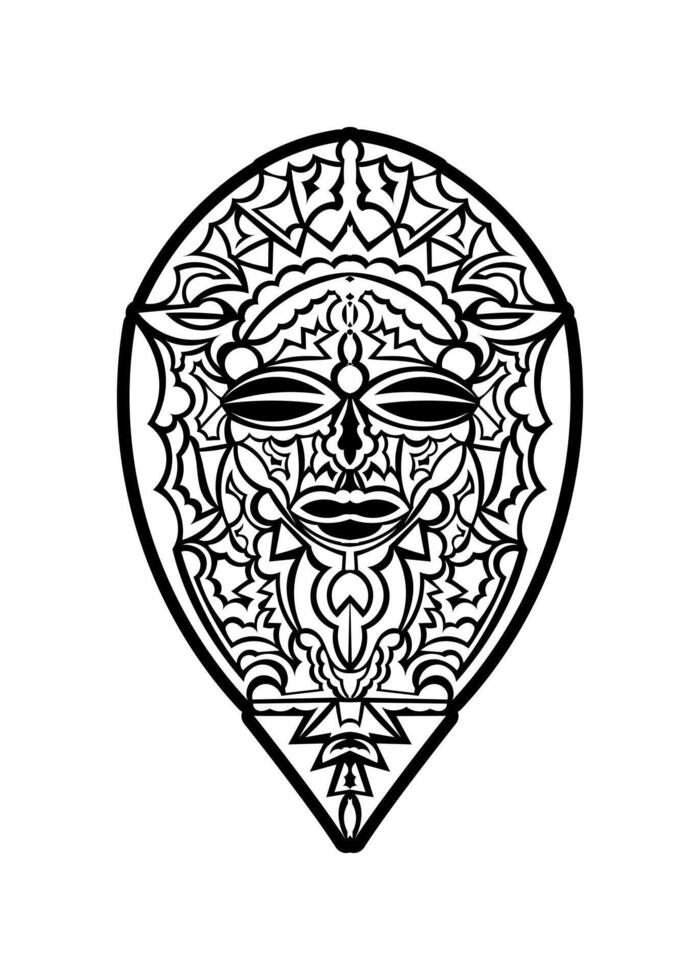 Tribal african mask vector icon.Black vector icon isolated on white background tribal african mask.
