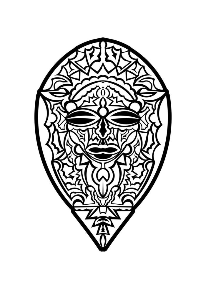 icono de vector de máscara africana tribal.icono de vector negro aislado sobre fondo blanco máscara africana tribal.