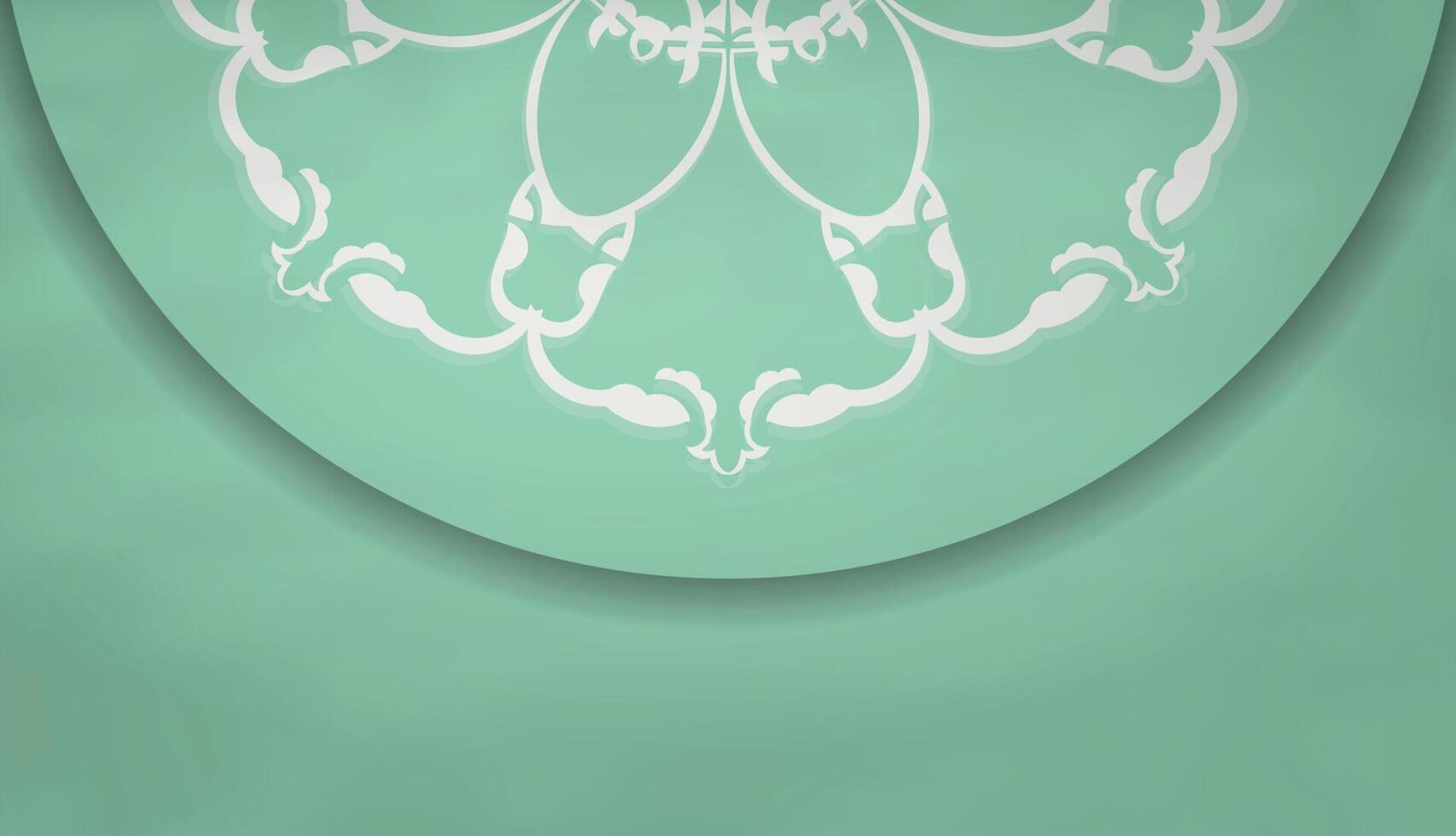 Baner of mint color with greek white ornament for design under your text vector