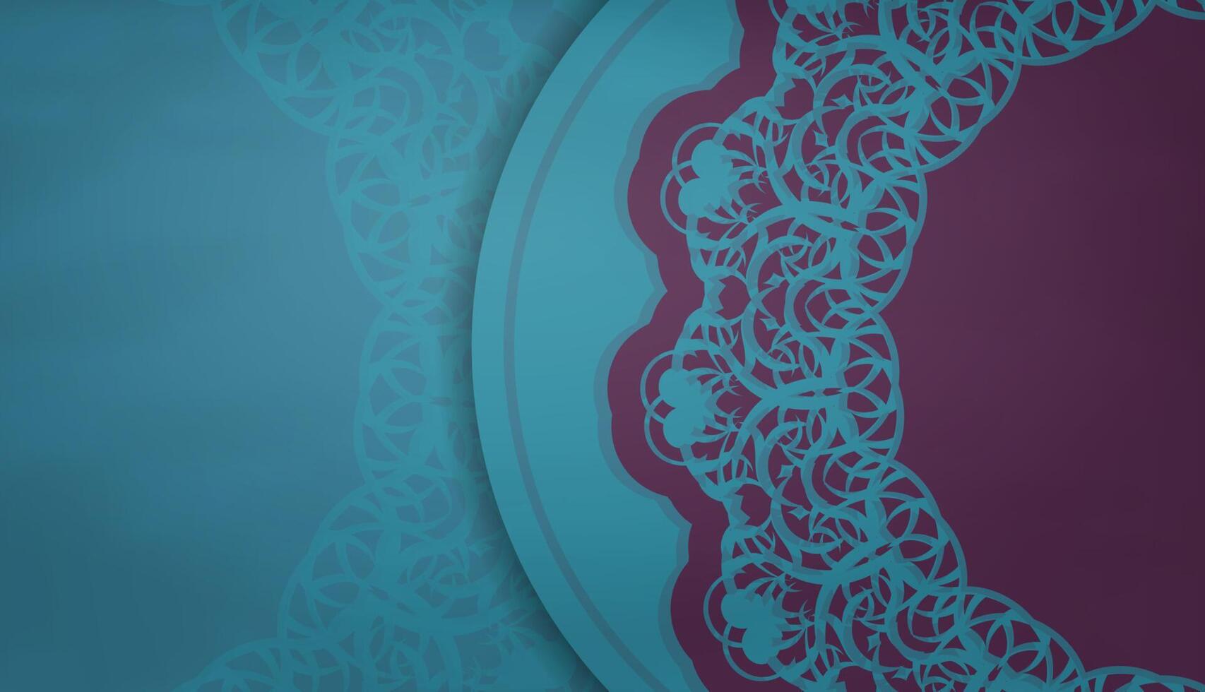 A green brochure with a purple mandala is ready for printing. vector