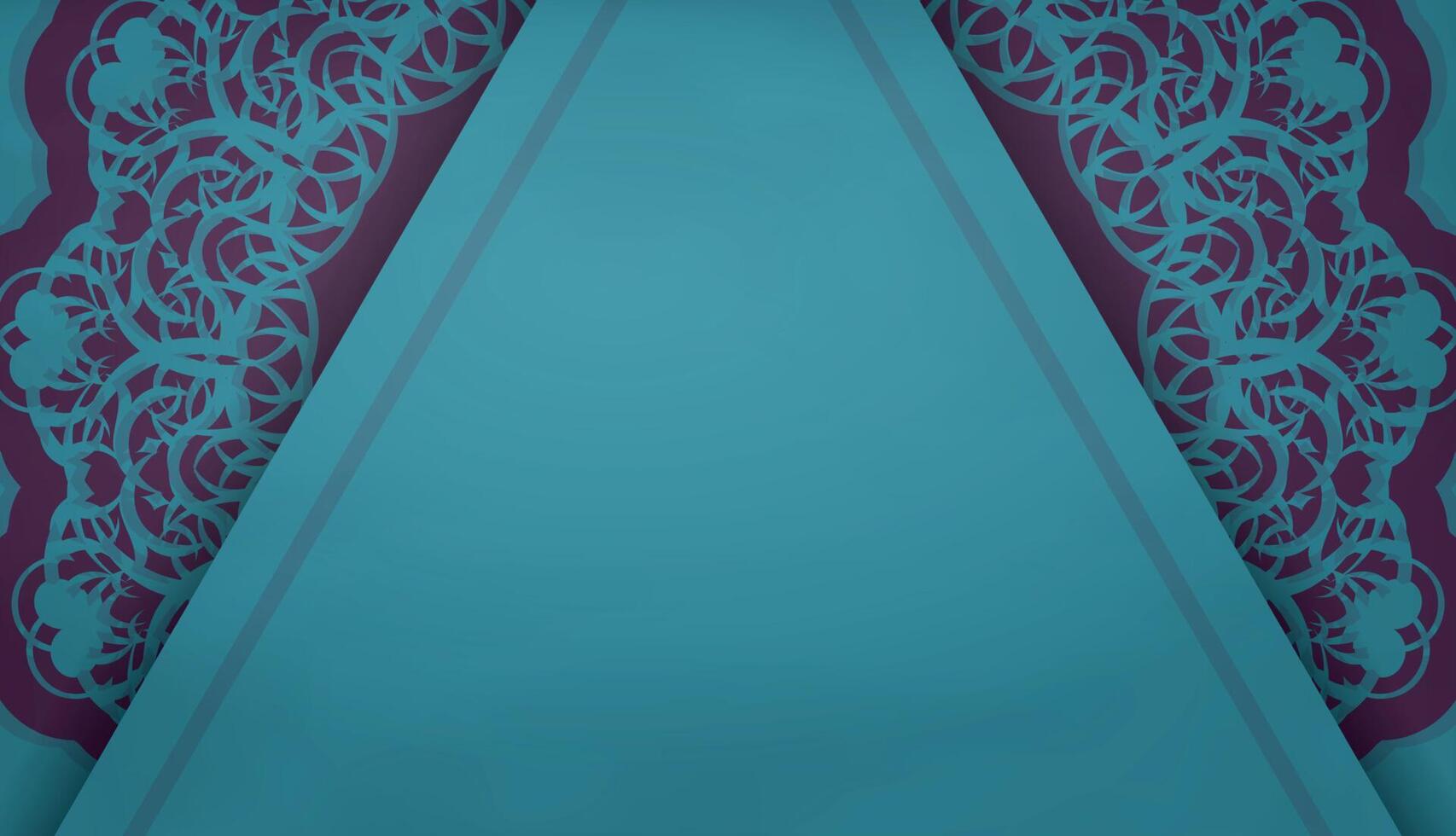 A green postcard with Indian purple ornaments prepared for typography. vector
