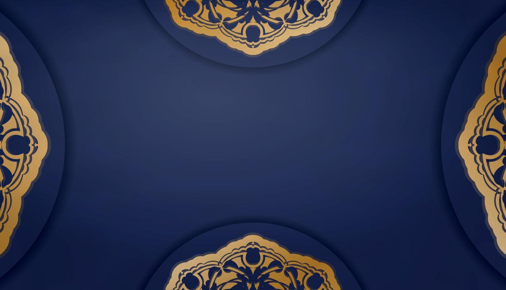 Dark blue banner with greek gold ornament for design under logo or text vector