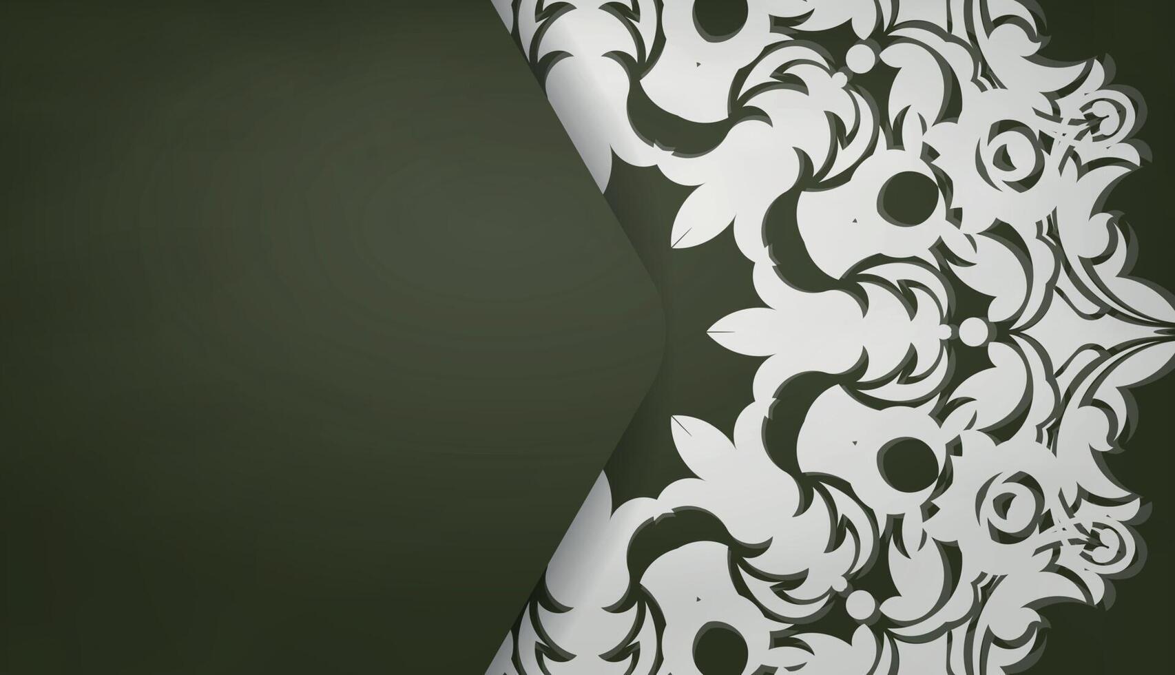 Dark green background with Greek white ornaments and place for your text vector