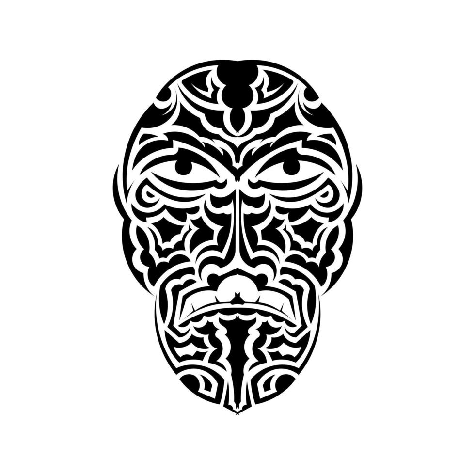 ilustración adornada con motivos. cráneo de tatuaje tribal. vector