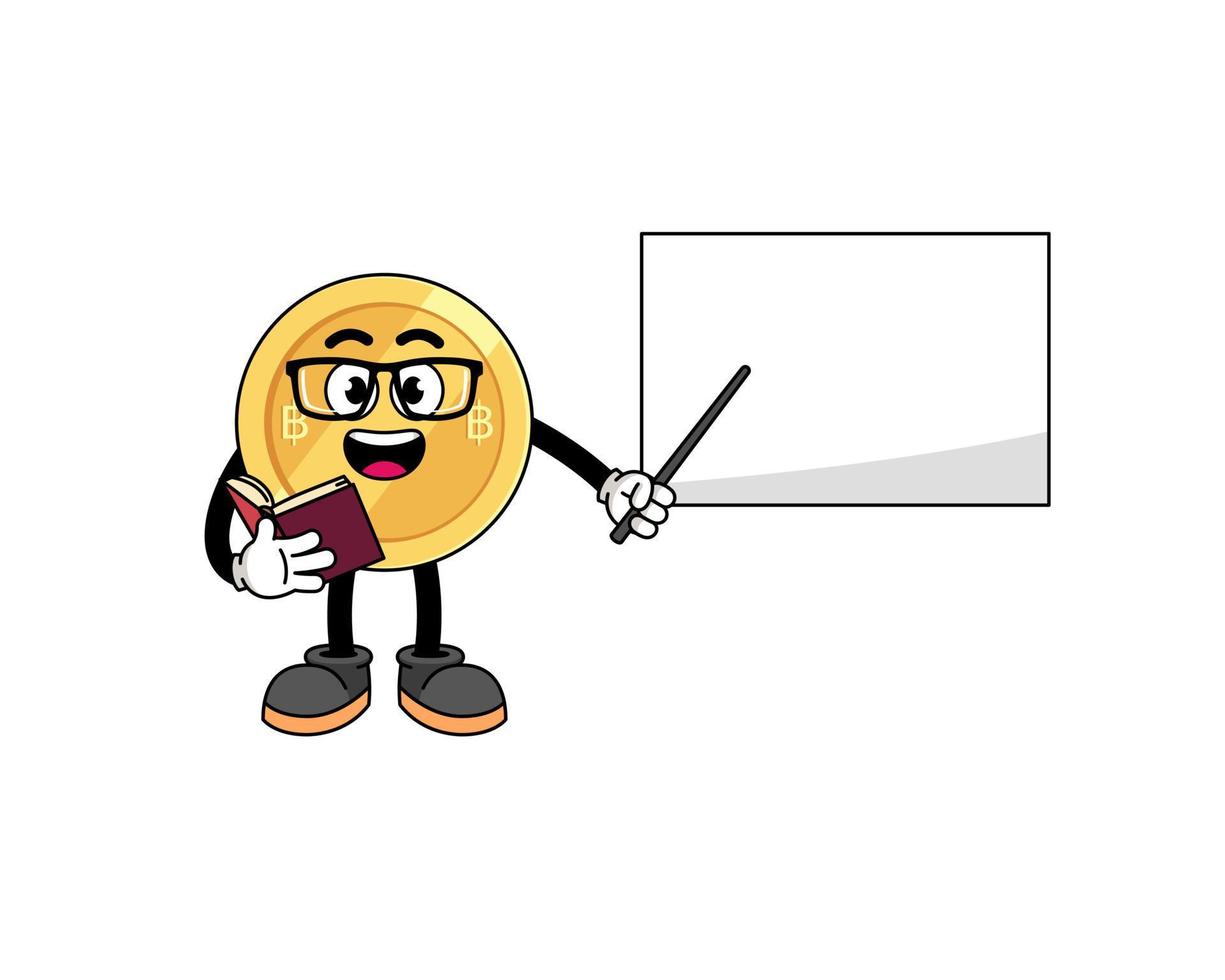Mascot cartoon of thai baht teacher vector