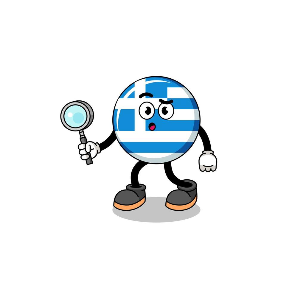 Mascot of greece flag searching vector