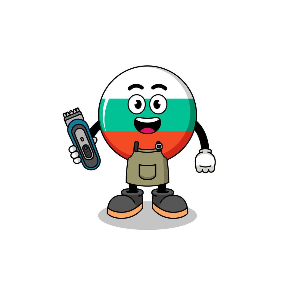 Cartoon Illustration of bulgaria flag as a barber man vector